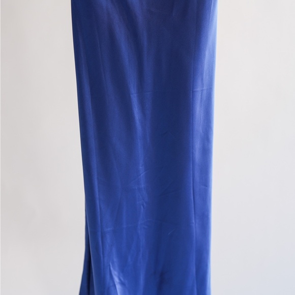 NWT WHYTE VALENTINE BLUE SATIN SLIP DRESS Size 8 - Picture 7 of 15